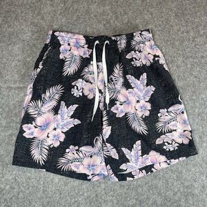 Chubbies Swim‎ Trunks Floral Black Pink Lined Men's Medium 7" Inseam